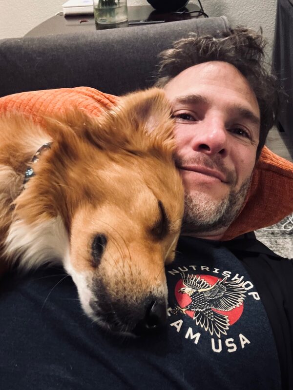 Rio safe at home, cuddled close